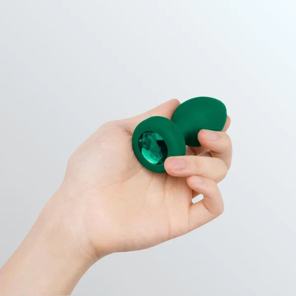 b Vibe Remote Control Vibrating Jewel Butt Plug Emerald — image 9 of 13
