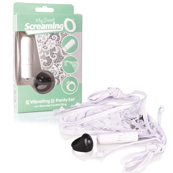My Secret Screaming O Vibrating Panty Set - White - Each