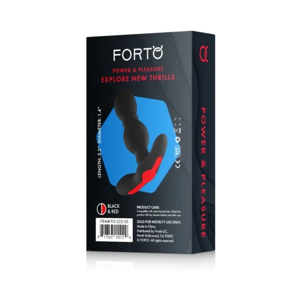 Forto Vibrating Anal Plug Black