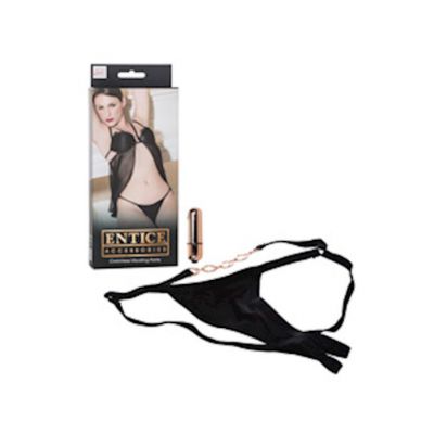 Entice Crotchless Vibrating Panty Black