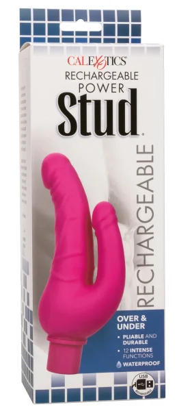 Rechargeable Power Stud Over and Under - Pink