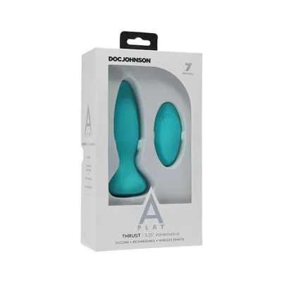 A play Thrust Anal Vibe Remote Controlled Adventurous Plug Teal 5 25 Inch