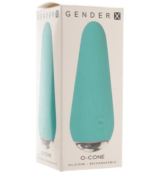 Gender X O Cone Rechargeable Waterproof Silicone Powerful Bullet Vibrator - Teal