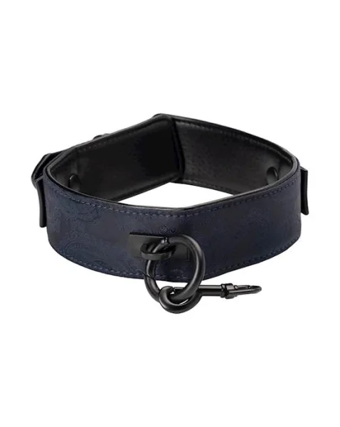 Bound Luxury Collar With Leash  - Blue