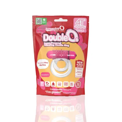 Screaming O 4t Double O 6 Super Powered Vibrating Double Ring Strawberry