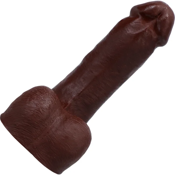POP 'N' Play Squirting Harness Compatible Silicone Dildo & Packer - Chocolate