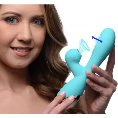 10x Silicone Suction Rabbit Vibrator Teal