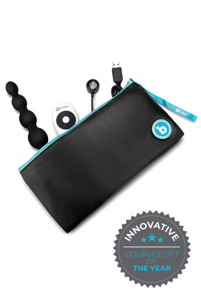 B-Vibe 3 Motor Vibrating Silicone 8.2" Anal Beads with Remote