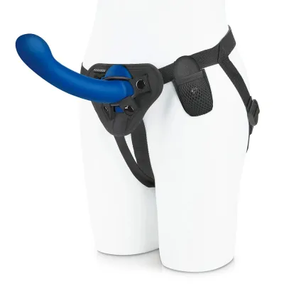 Pegasus 8 Inch Remote Controlled P Spot Silicone Dildo Harness