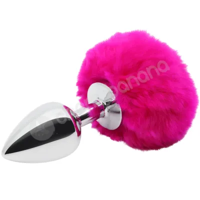 Hidden Treasures Silver Pink Fluffy 2 9 Butt Plug