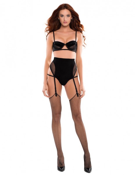 Allure Lingerie 2pc Velvet Bra and High Waisted Panty Set