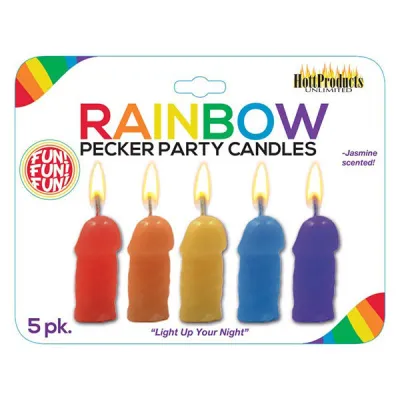 Hott Products Rainbow Pecker Party Candle 5 Pack