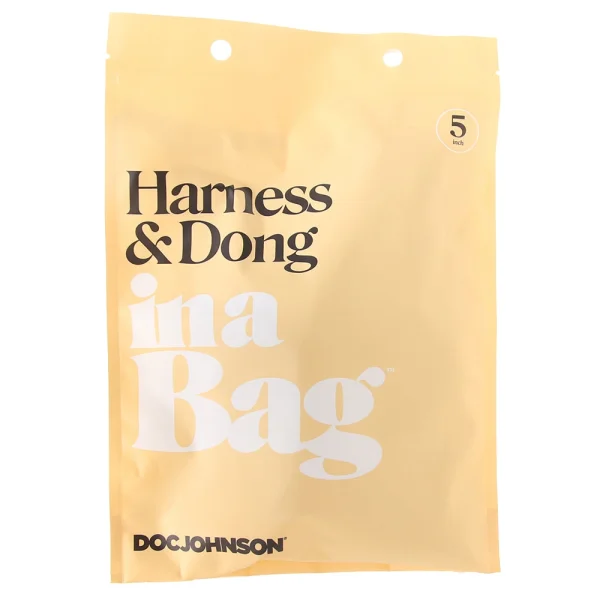In A Bag Vegan Leather Harness & 5.25" Dong By Doc Johnson