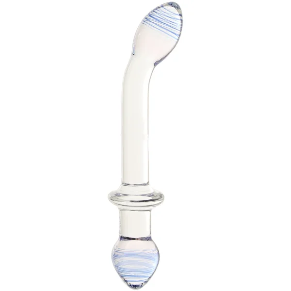 Gläs 9.5" Double Play Dual-Ended Glass Dildo & Butt Plug - Clear & Blue
