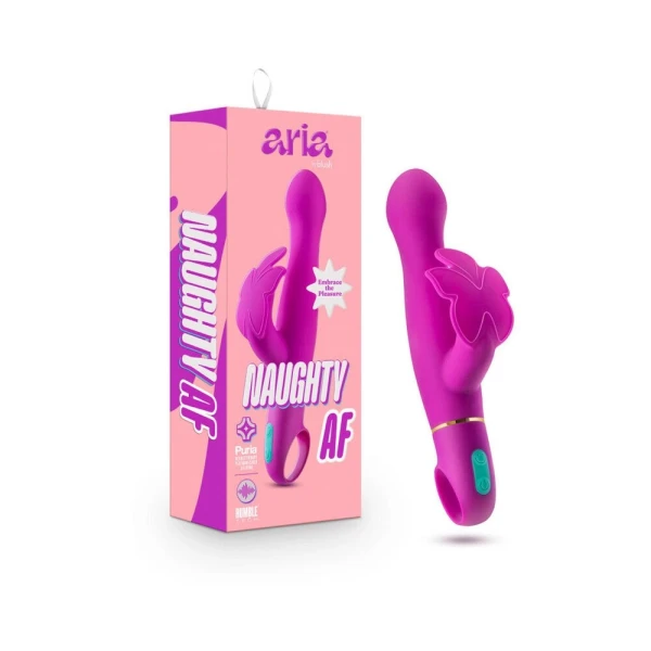 Aria Naughty Af Dual Stimulator Plum