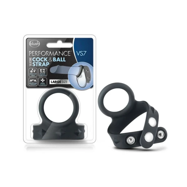 Performance - Vs7 - Silicone Cock & Ball Strap Large - Black