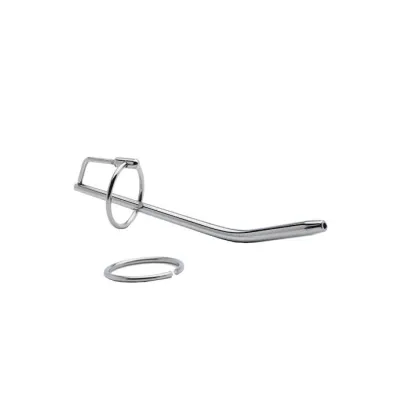Kink Range Stainless Steel Ring And Penis Plug 7 5 Inch Silver