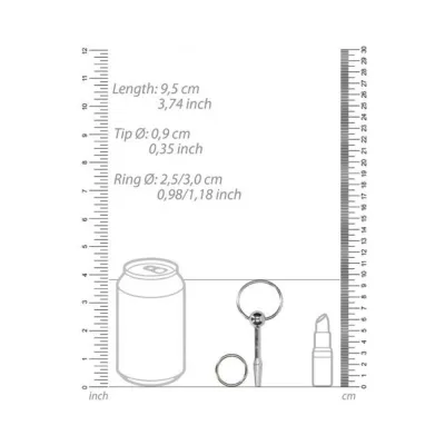 Ouch Urethral Sounding Metal Plug With Ring 9 Mm