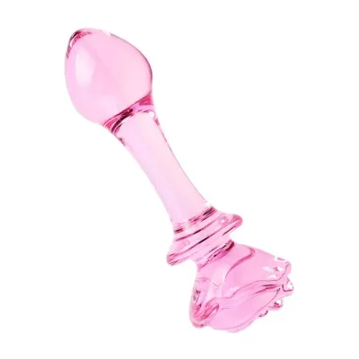 Lucent Rose Glass Butt Plug