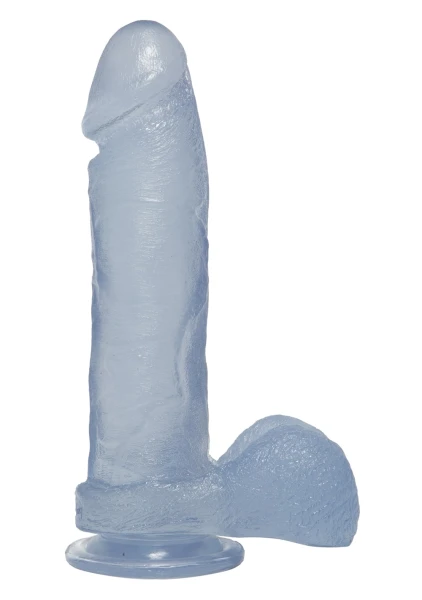 Crystal Jellies Ballsy Cock with Cup Clear 8 inch