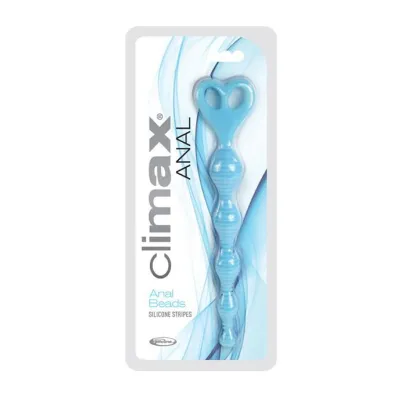 Climax Anal Silicone Stripes Anal Beads Blue