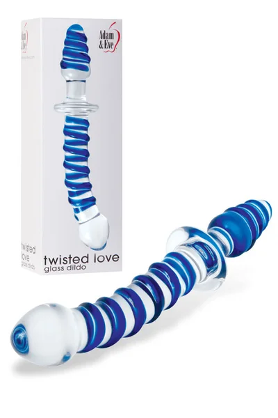 Adam and Eve Double-Ended Twisted Glass Dildo with Plug — image 10 of 15