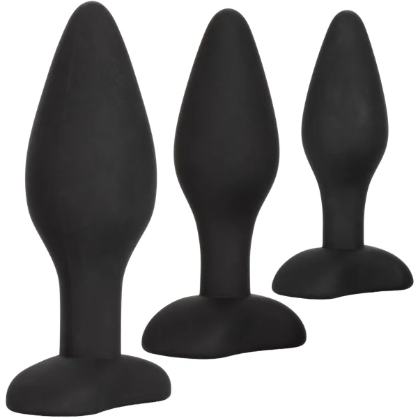 CalExotics Silicone Anal Exerciser Kit - 3 Butt Plugs for Anal Training