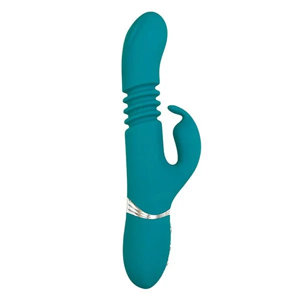 Adam & Eve Eve's Rechargeable Thrusting Green Rabbit Vibrator