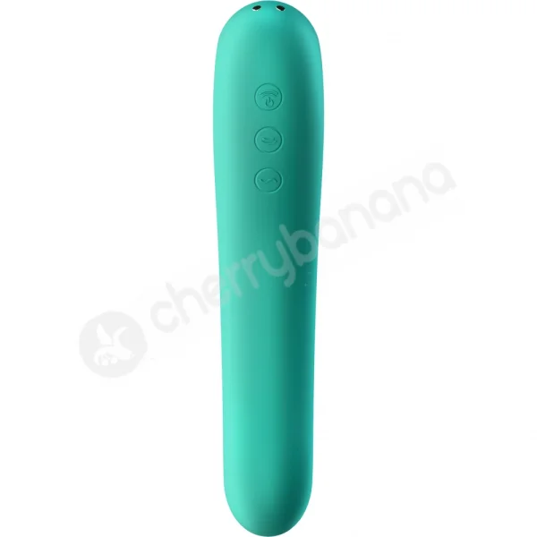 Satisfyer Green Dual Kiss 2 In 1 Vibrating & Pressure Wave Stimulator