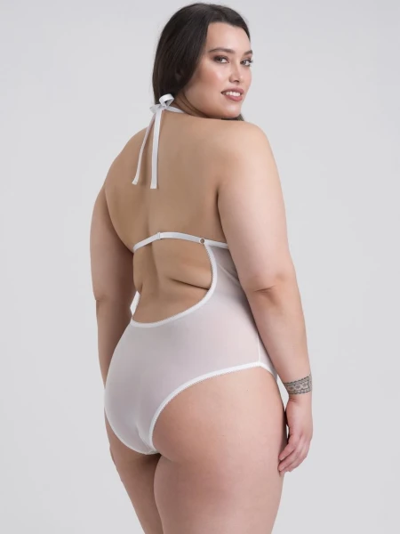 Lovehoney Plus Size Peek-a-Boo Black Lace Teddy