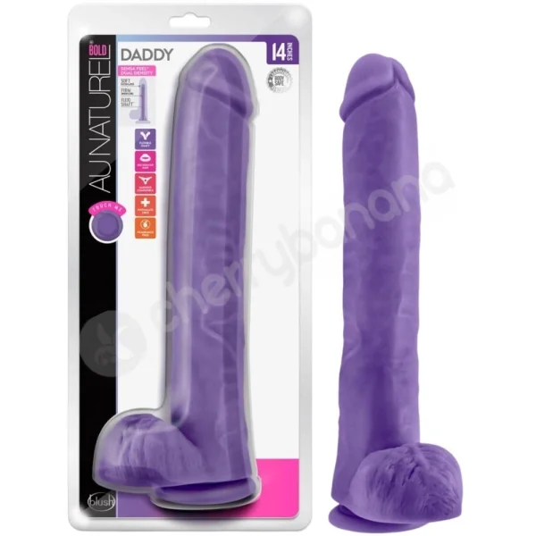 Au Naturel Bold Daddy Purple 14" Flexishaft Dildo