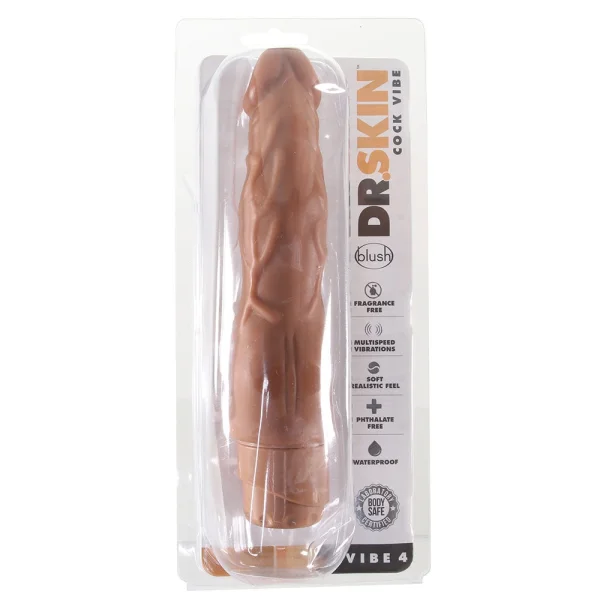 Dr. Skin - Cock Vibe 4 - 8 Inch Vibrating Cock - Mocha