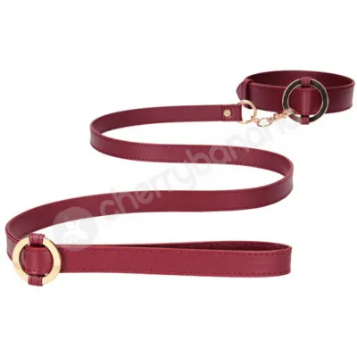 Ouch Halo Red Gold Luxury Collar With Leash