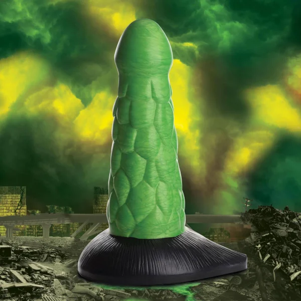 Cc - Radioactive Reptile Thick Scaly Silicone  Dildo - Green