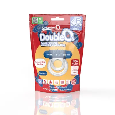 Screaming O 4b Double O Super Powered Vibrating Double Ring Blueberry