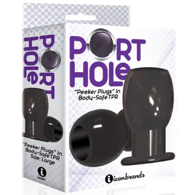 The 9 s Port Hole Hollow Butt Plug Black Hollow Butt Plug