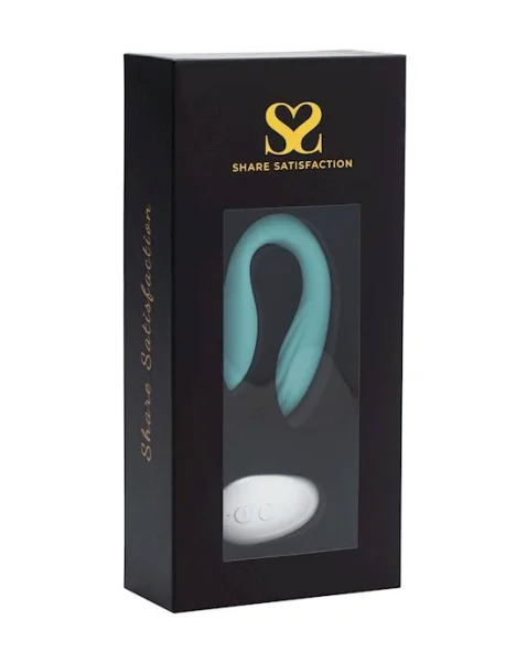 Share Satisfaction Gaia Remote Controlled Couples Vibrator - Teal