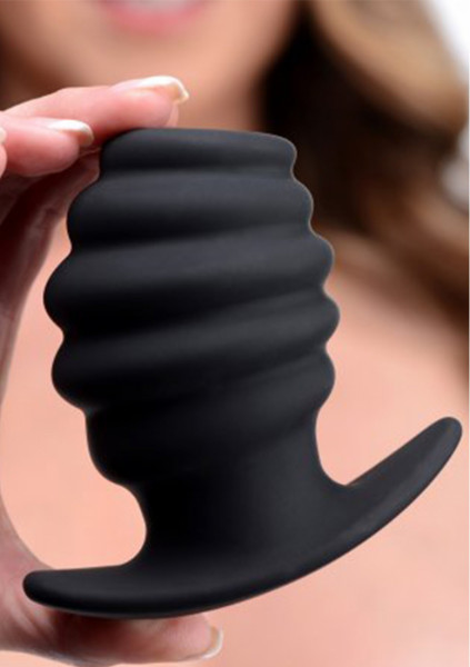 Hive Ass Tunnel 4" Silicone Ribbed Hollow Anal Plug - Large - Small Butt Plug
