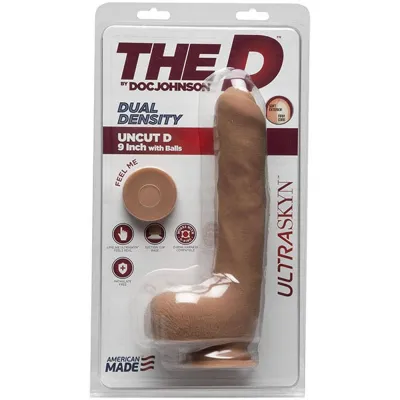 The D Uncut D 9 Inch With Balls Ultraskyn Caramel