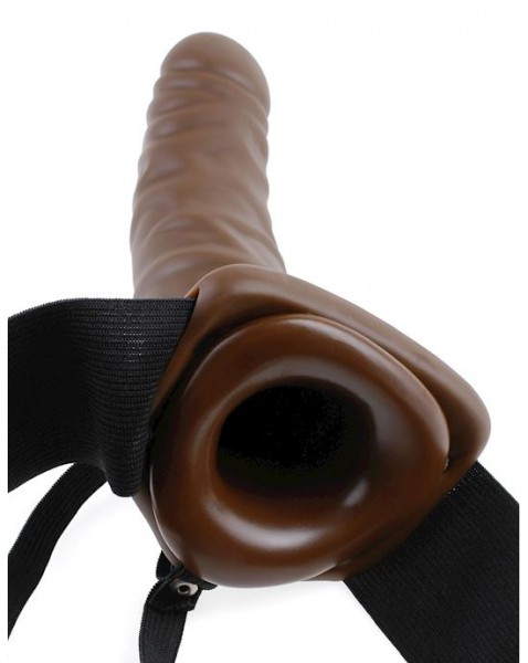 Fetish Fantasy Series 8 Vibrating Hollow Strap-on - Brown