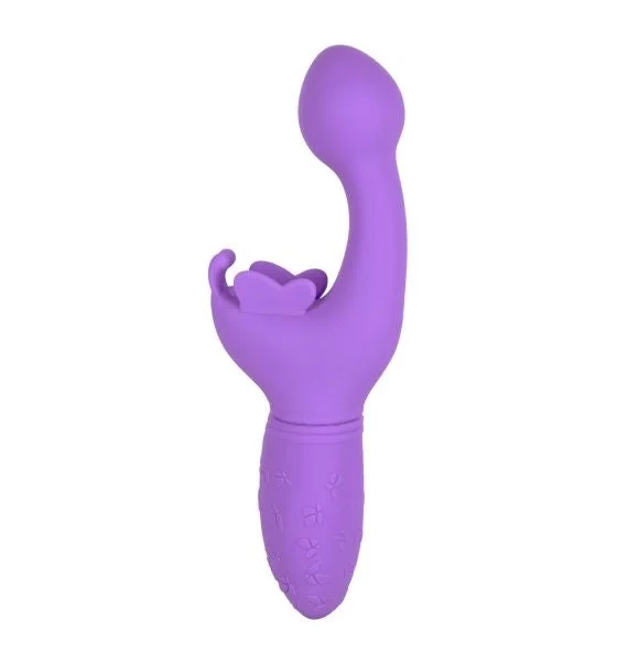 Butterfly Kiss Silicone Rechargeable Waterproof Dual-Stimulation Vibrator By CalExotics - Blue