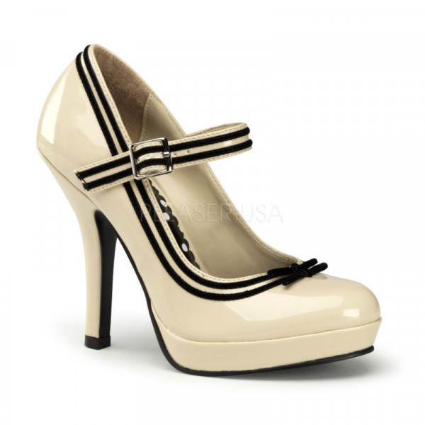 SECRET-15 - 4 1/2" Heel, 1/2" P/F Mary Jane Pump W/ Velvet Trim — image 5 of 8