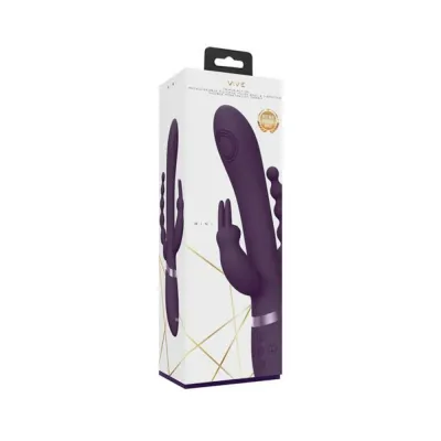 Vive Rini Rechargeable Pulse wave Triple motor Silicone Rabbit Purple