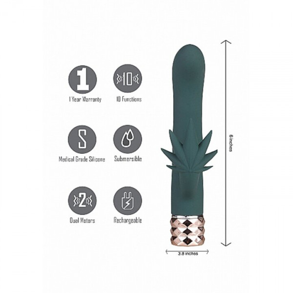 Kusha Green Silicone 10 Function Weed Leaf Rabbit Vibrator — image 4 of 5