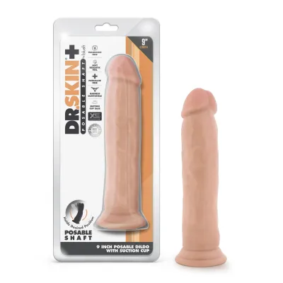 Dr Skin Plus 9 Inch Posable Thick Dildo Vanilla