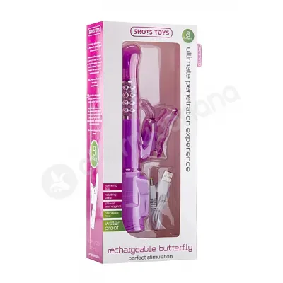 Shots Toys Purple Rechargeable Butterfly Vibrator