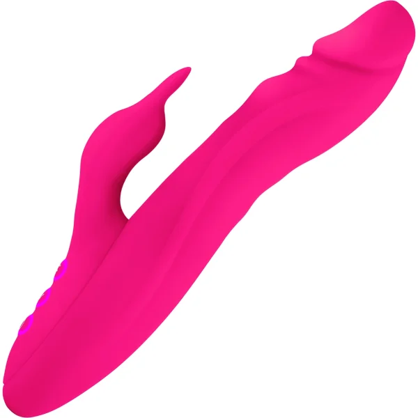 Booster Rabbit Rechargeable Silicone Rotating Dual-Stim Vibrator By FemmeFunn - Pink