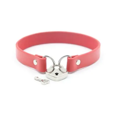 Bondage Kits Sets Ple sur Pvc Collar With Heart Lock Key Red