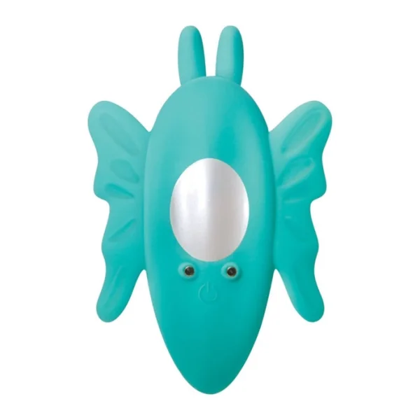 The Butterfly Effect Clitoral & G-Spot Teal Wearable Remote Vibrator By Evolved Novelties