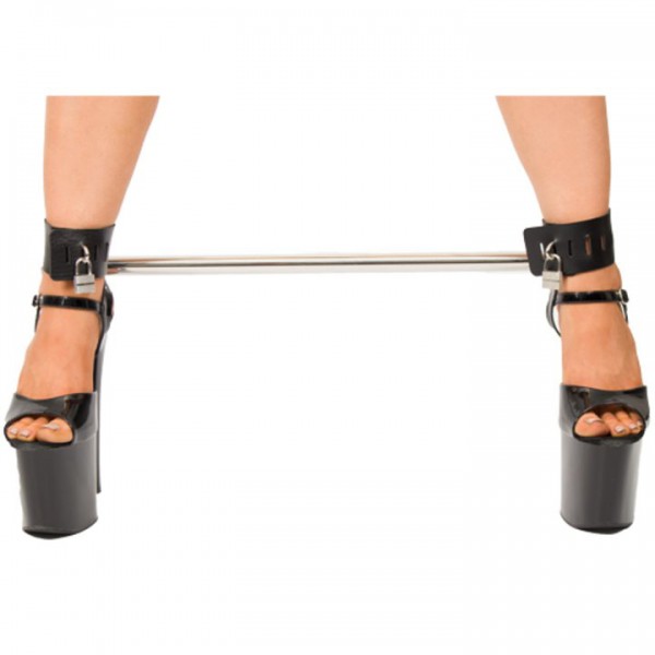 Bondara Spreader Bar With Faux Leather Padlocked Cuffs